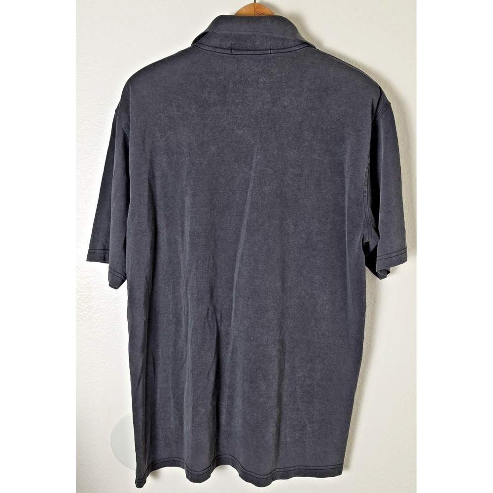 VTG Giorgio Armani Size EU54 Mens M 100% Cotton Dark Gray Textured Polo Shirt - Picture 2 of 11